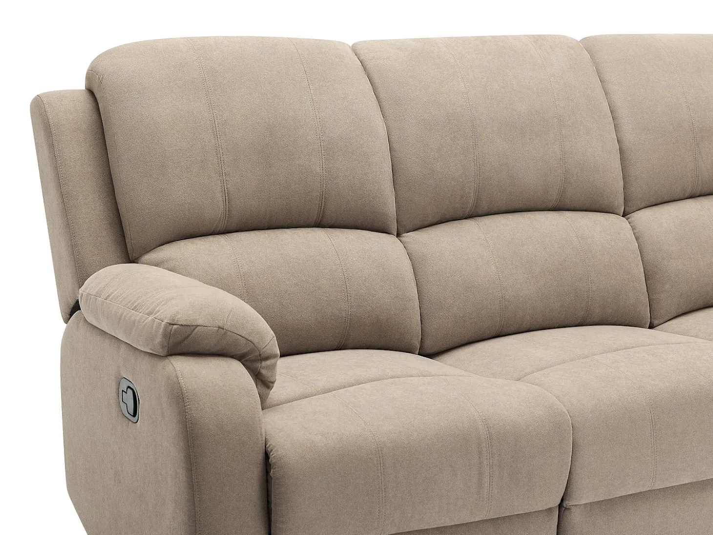 Sofá de 3 lugares articulado microfibra cor taupe BRODY