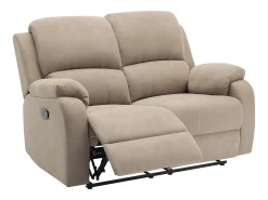 Sofá de 2 lugares articulado microfibra cor taupe BRODY