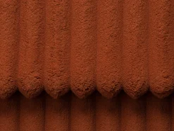 Sofá de 3 lugares assento profundo em veludo canelado grosso terracota design PINETA