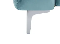 Sofá de 2 lugares chesterfield em veludo azul pastel e pés em metal EDWINA