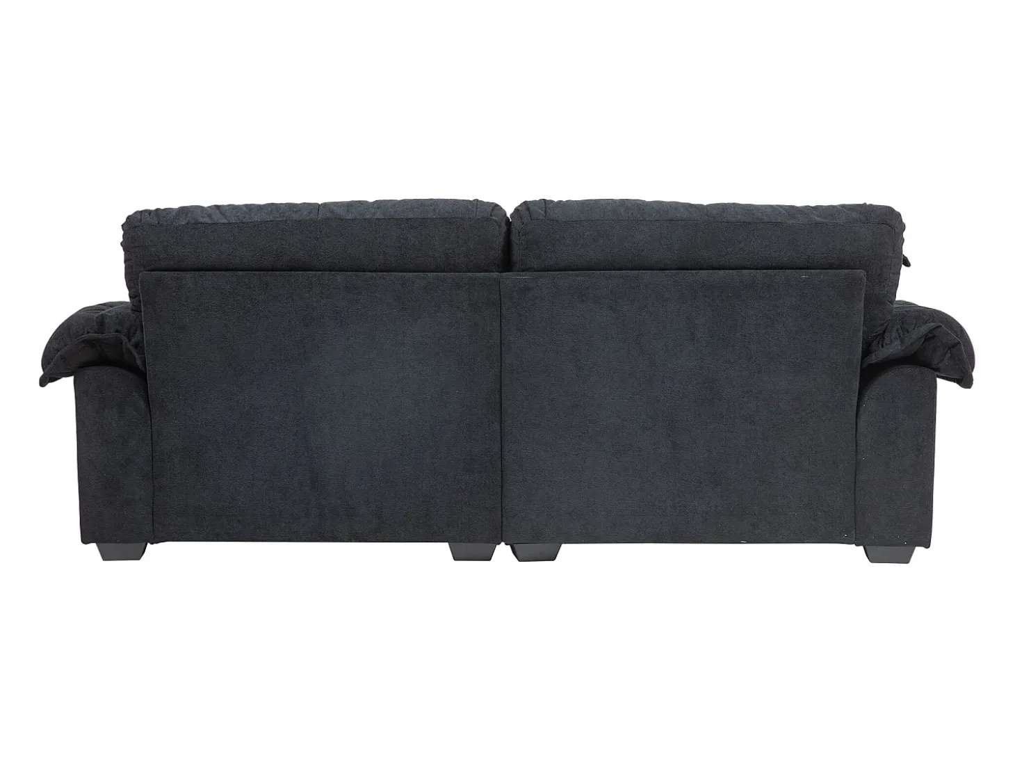 Sofá de 2 lugares com almofadas de camada dupla - Tecido chenille preto