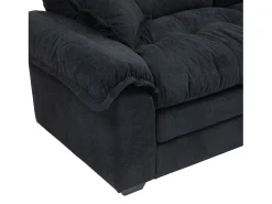 Sofá de 2 lugares com almofadas de camada dupla - Tecido chenille preto