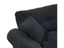 Sofá de 2 lugares com almofadas de camada dupla - Tecido chenille preto