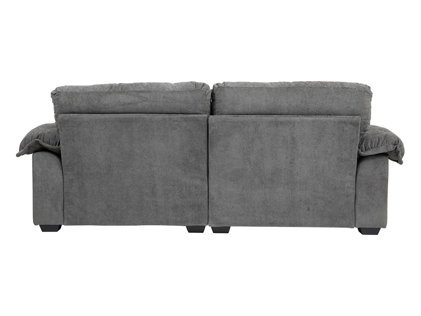 Sofá de 2 lugares com almofadas de camada dupla - Tecido chenille cinzento