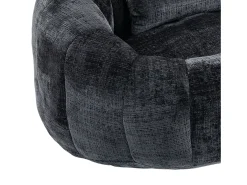Sofá de 2 lugares com almofada - Sofá para adultos e crianças - Tecido chenille preto