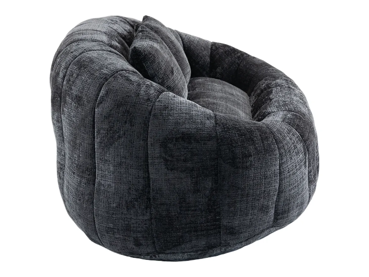 Sofá de 2 lugares com almofada - Sofá para adultos e crianças - Tecido chenille preto