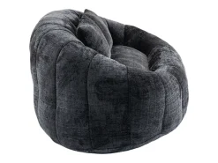 Sofá de 2 lugares com almofada - Sofá para adultos e crianças - Tecido chenille preto
