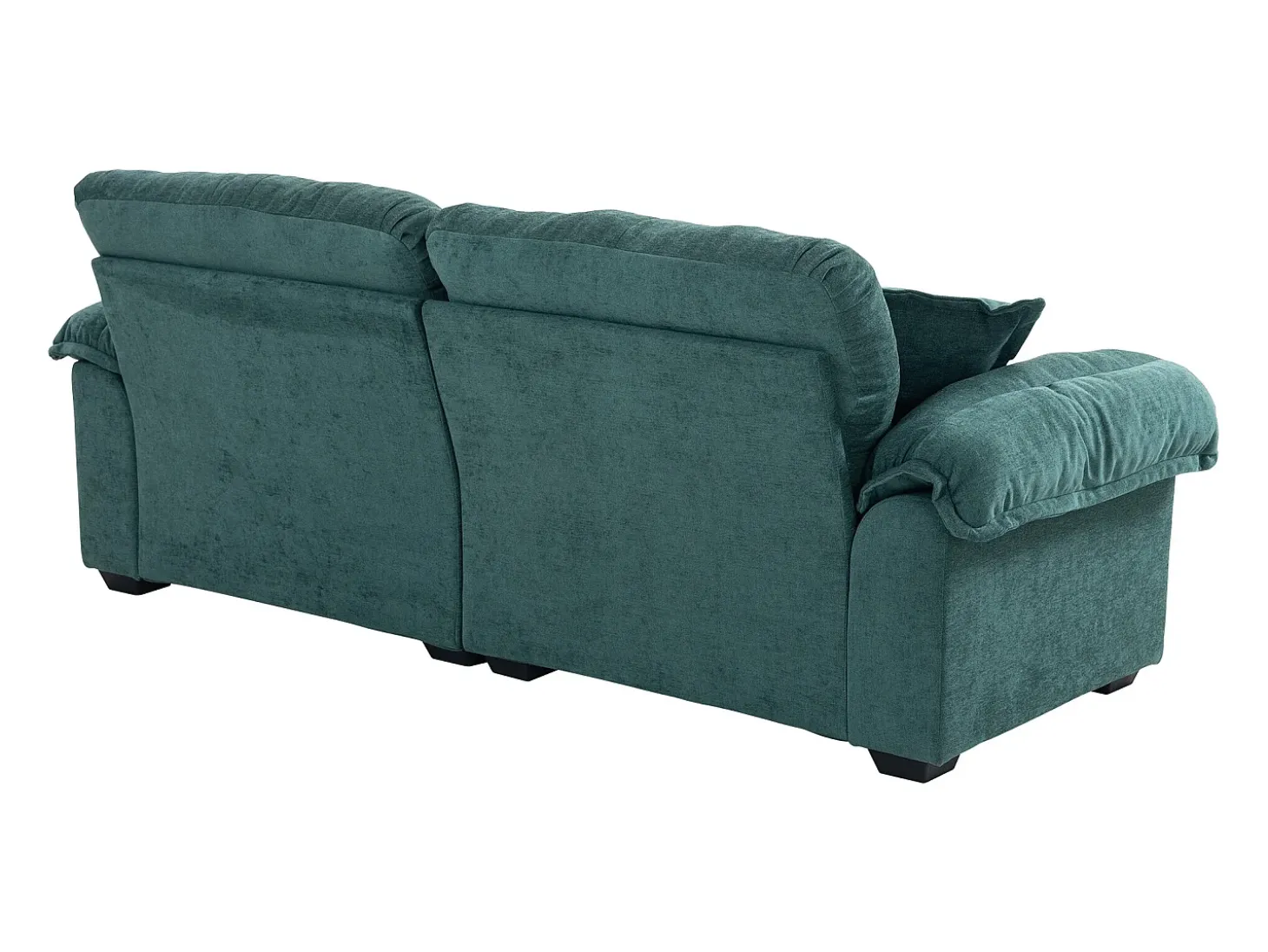 Sofá de 2 lugares com almofadas de camada dupla - Tecido chenille verde