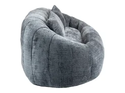 Sofá de 2 lugares com almofada - Sofá para adultos e crianças - Tecido chenille cinzento