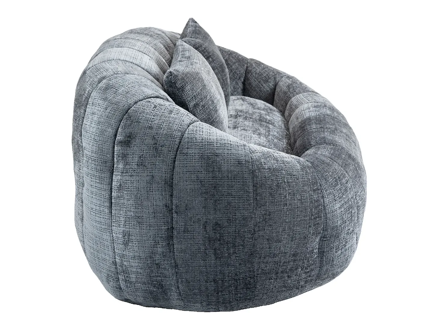 Sofá de 2 lugares com almofada - Sofá para adultos e crianças - Tecido chenille cinzento
