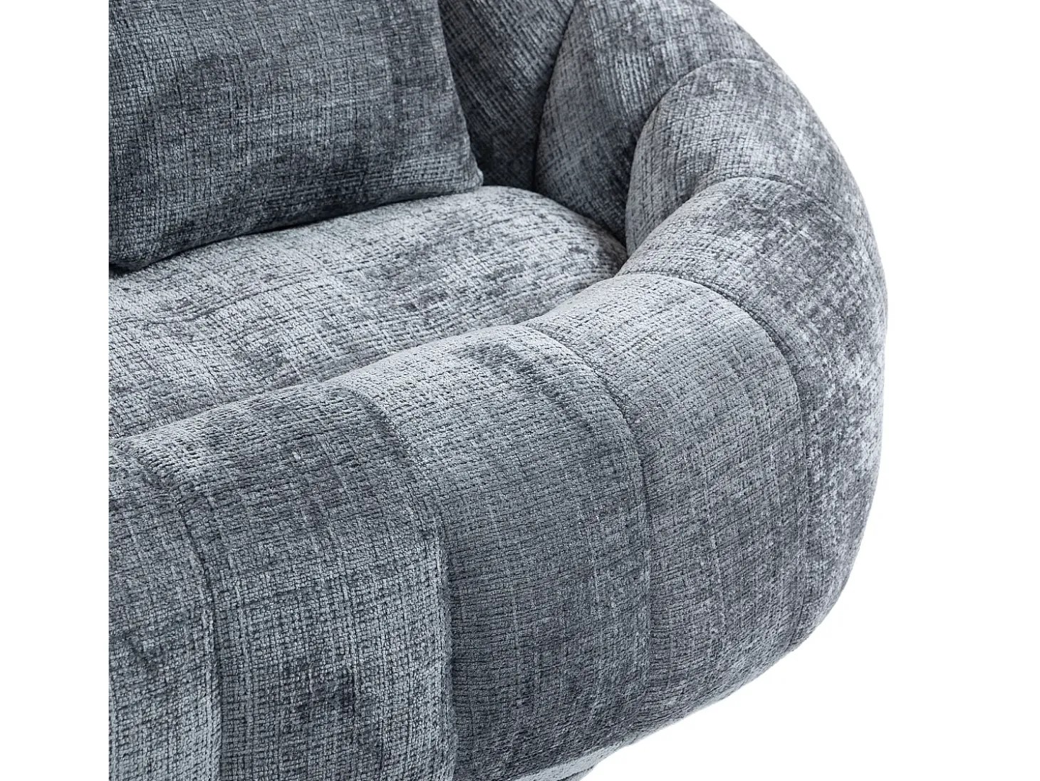 Sofá de 2 lugares com almofada - Sofá para adultos e crianças - Tecido chenille cinzento