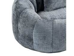 Sofá de 2 lugares com almofada - Sofá para adultos e crianças - Tecido chenille cinzento