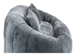 Sofá de 2 lugares com almofada - Sofá para adultos e crianças - Tecido chenille cinzento