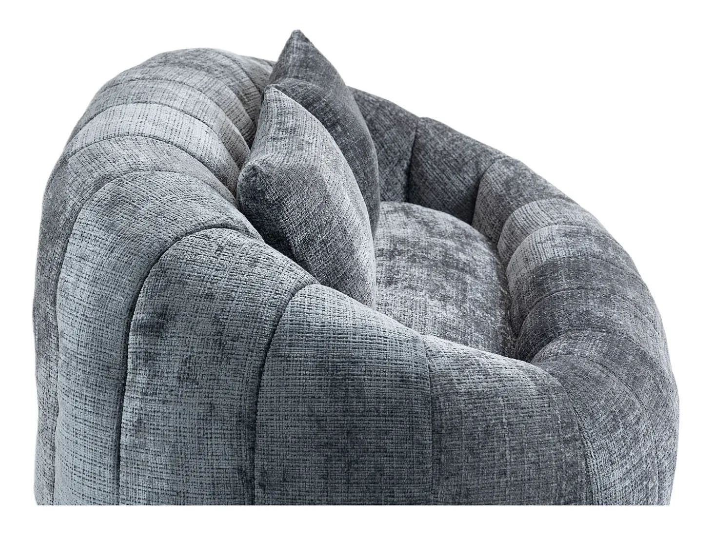 Sofá de 2 lugares com almofada - Sofá para adultos e crianças - Tecido chenille cinzento