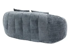 Sofá de 2 lugares com almofada - Sofá para adultos e crianças - Tecido chenille cinzento