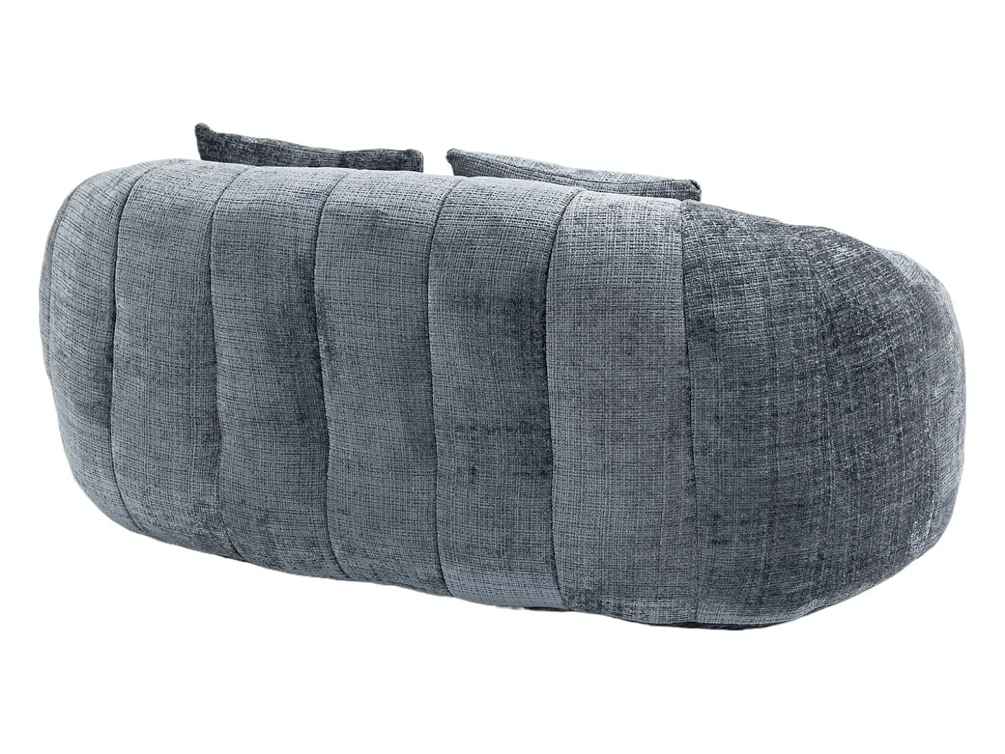 Sofá de 2 lugares com almofada - Sofá para adultos e crianças - Tecido chenille cinzento
