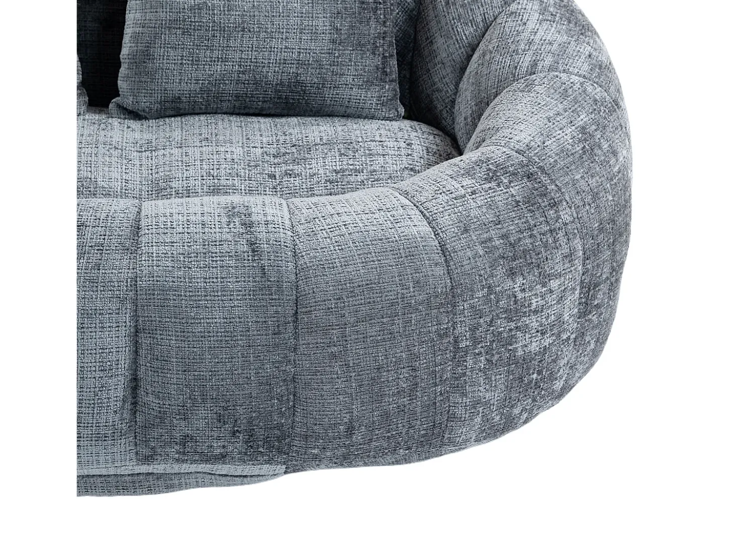 Sofá de 2 lugares com almofada - Sofá para adultos e crianças - Tecido chenille cinzento