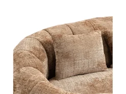 Sofá de 2 lugares com almofada - Sofá para adultos e crianças - Tecido chenille cor café