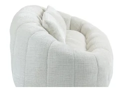Sofá de 2 lugares com almofada - Sofá para adulto e criança - Tecido chenille bege