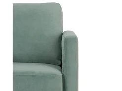 Sofá de 3 lugares com almofadas de veludo verde