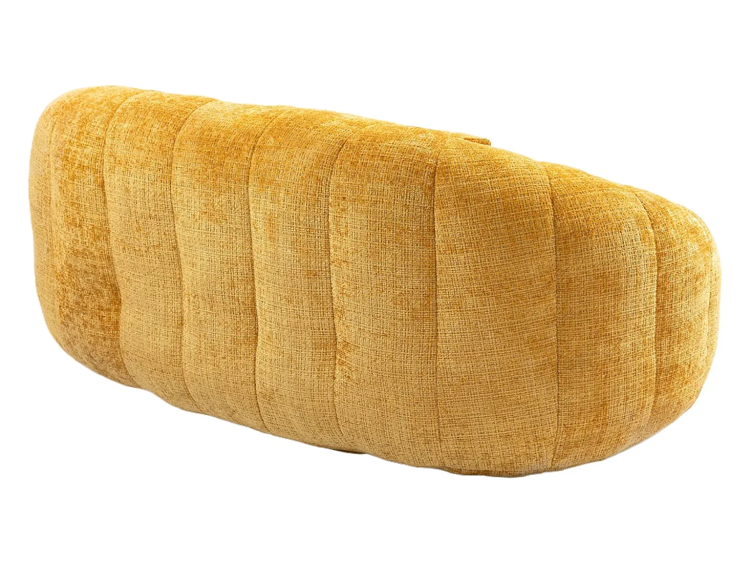 Sofá de 2 lugares com almofada - Sofá para adultos e crianças - Tecido de chenille amarelo