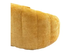 Sofá de 2 lugares com almofada - Sofá para adultos e crianças - Tecido de chenille amarelo