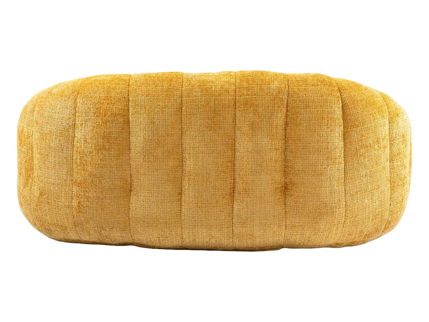 Sofá de 2 lugares com almofada - Sofá para adultos e crianças - Tecido de chenille amarelo