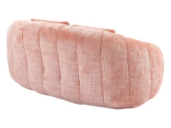 Sofá de 2 lugares com almofada - Sofá para adultos e crianças - Tecido chenille rosa