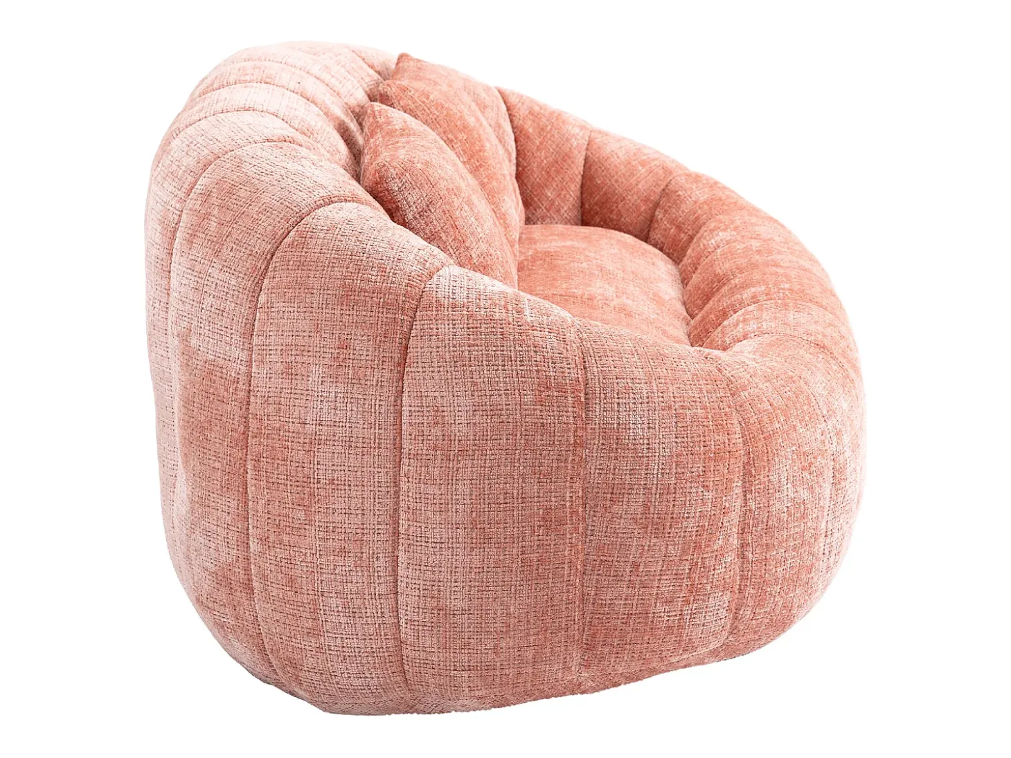 Sofá de 2 lugares com almofada - Sofá para adultos e crianças - Tecido chenille rosa