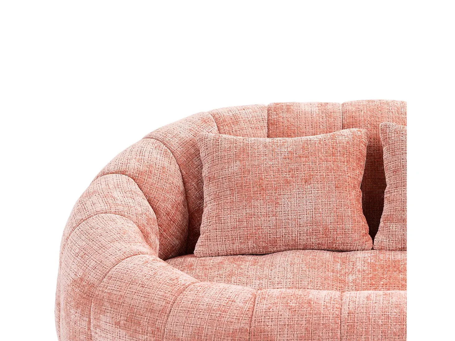 Sofá de 2 lugares com almofada - Sofá para adultos e crianças - Tecido chenille rosa