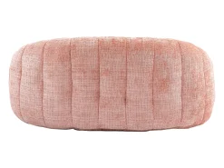 Sofá de 2 lugares com almofada - Sofá para adultos e crianças - Tecido chenille rosa
