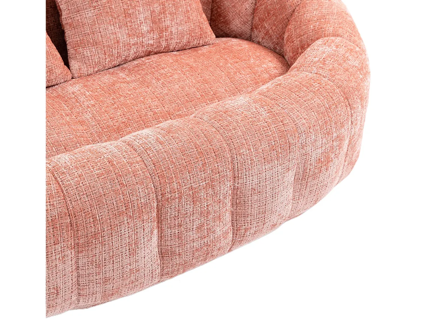 Sofá de 2 lugares com almofada - Sofá para adultos e crianças - Tecido chenille rosa