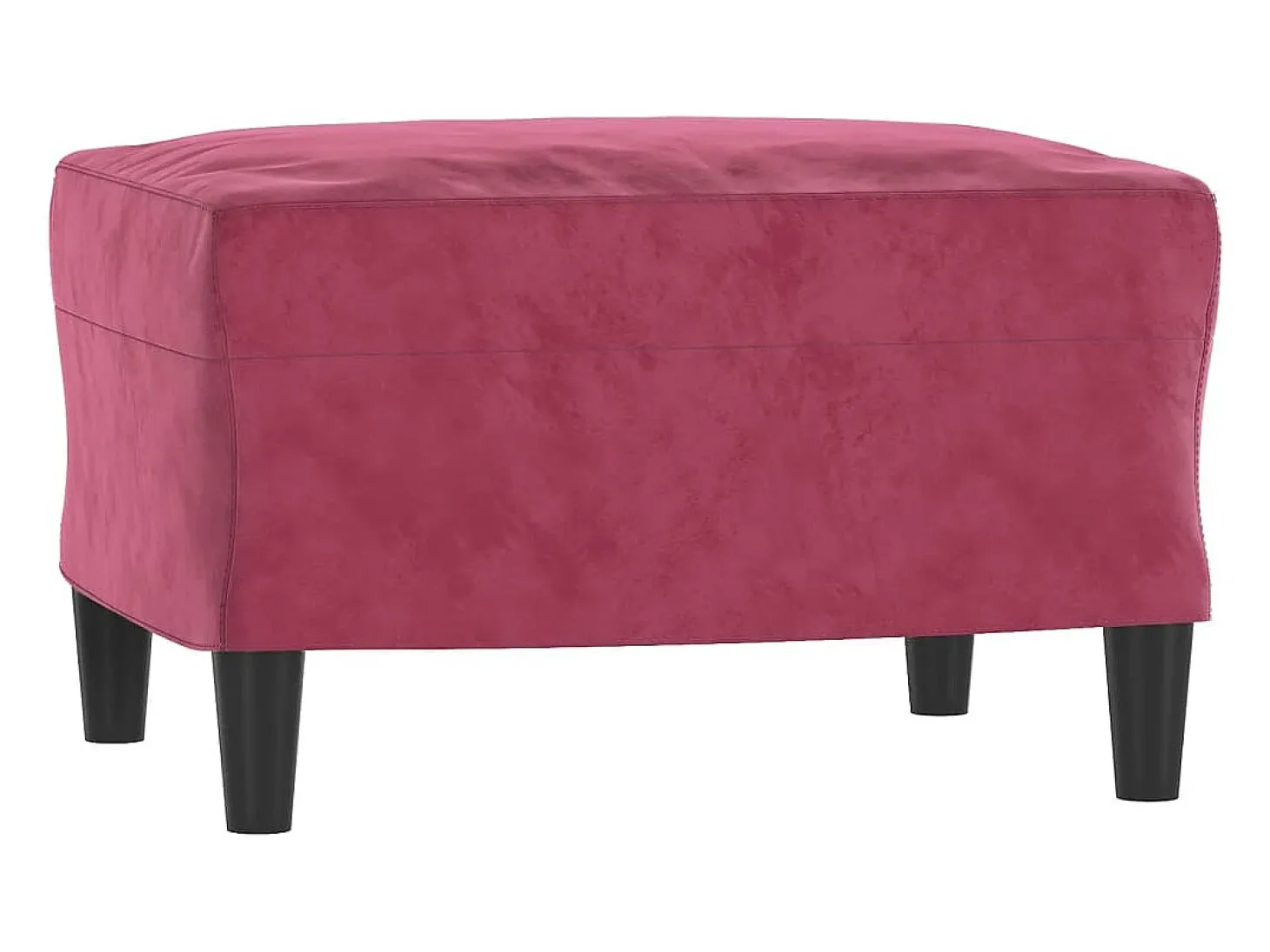 Sofá de 3 lugares com apoio de pés 180 cm veludo vermelho tinto PT279507