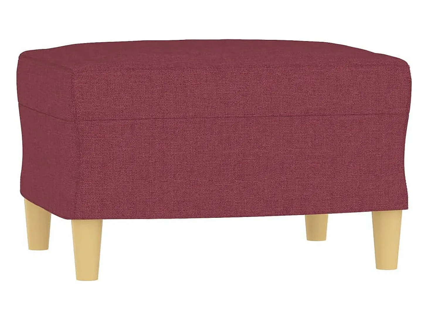 Sofá de 3 lugares com apoio de pés 180 cm tecido vermelho tinto