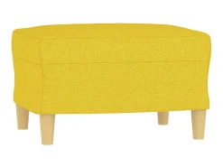 Sofá de 3 lugares com apoio de pés 180 cm tecido amarelo-claro PT188158