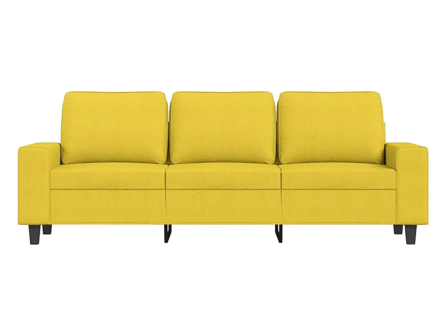 Sofá de 3 lugares com apoio de pés 180 cm tecido amarelo-claro PT335958
