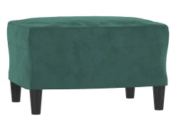 Sofá de 3 lugares com apoio de pés 180 cm veludo verde-escuro PT461677