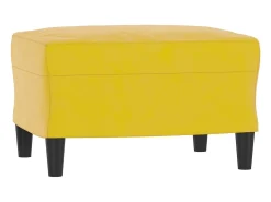 Sofá de 3 lugares com apoio de pés 180 cm veludo amarelo PT362726