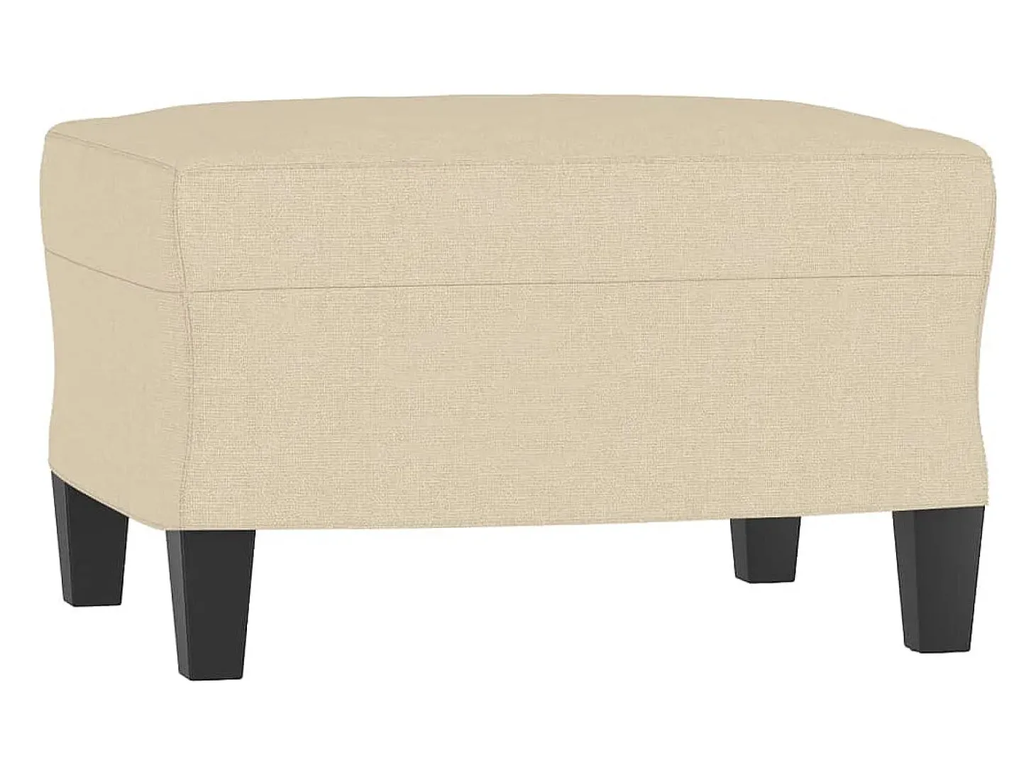 Sofá de 3 lugares com apoio de pés 180 cm tecido cor creme