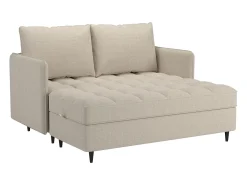 Sofá de 3 lugares com arrumação/chaise longue reversível em tecido crème