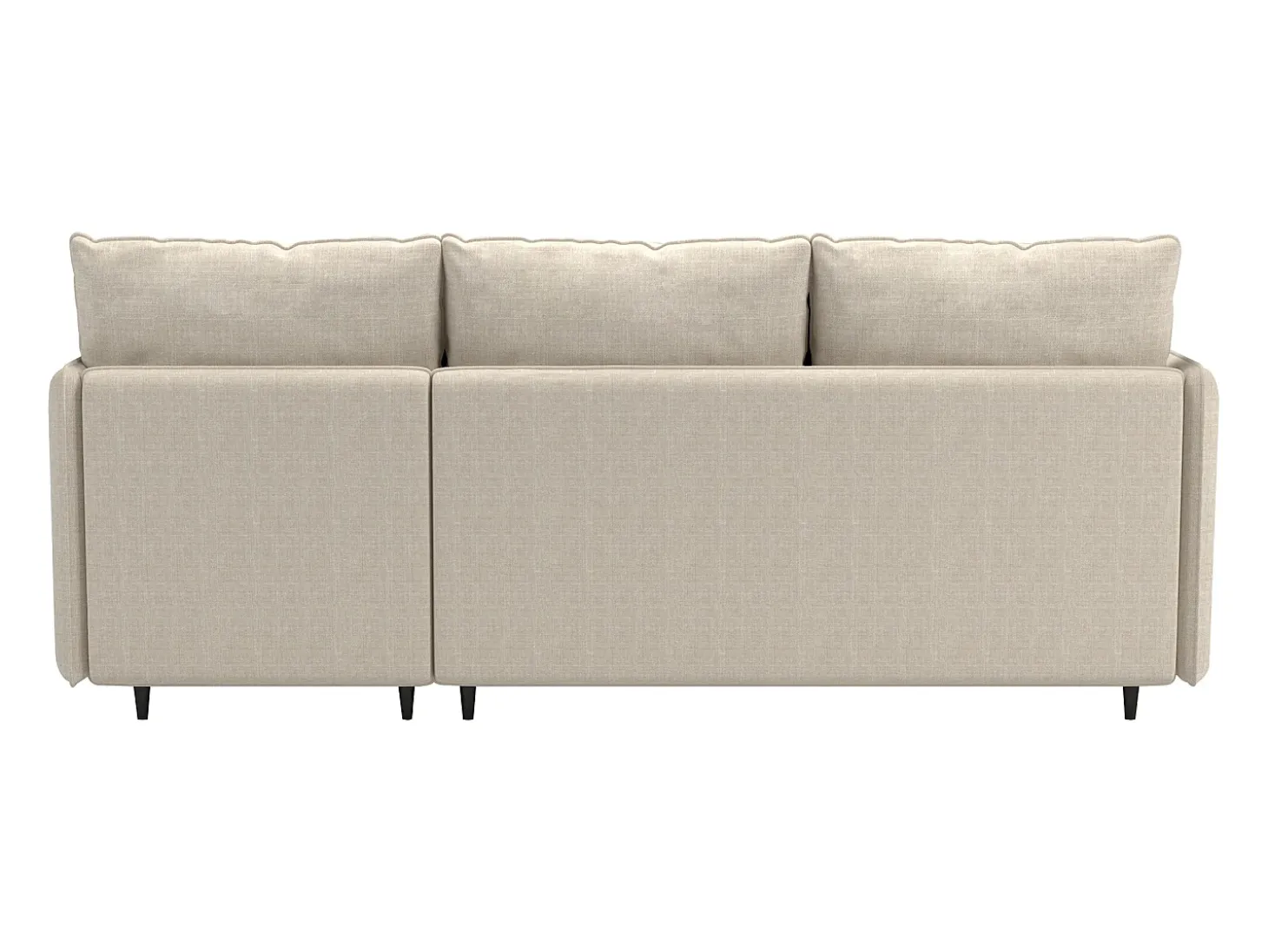 Sofá de 3 lugares com arrumação/chaise longue reversível em tecido crème