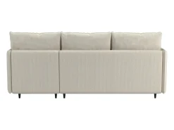 Sofá de 3 lugares com arrumação/chaise longue reversível em tecido crème
