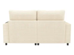 Sofá de 2 lugares com cama integrada - Entrada para telemóvel e porta USB - Veludo cotelê bege