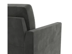 Sofá de 3 lugares com chaise longue em veludo preto