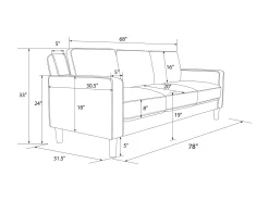 Sofá de 3 lugares com chaise longue em veludo cinzento claro