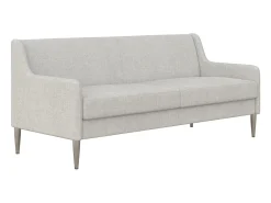 Sofá de 2 lugares com chaise longue em linho cinzento claro