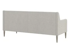 Sofá de 2 lugares com chaise longue em linho cinzento claro