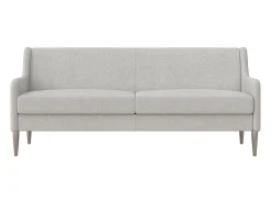 Sofá de 2 lugares com chaise longue em linho cinzento claro