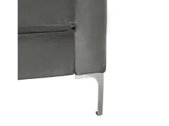 Sofá de 3 lugares com chaise longue em veludo cinzento