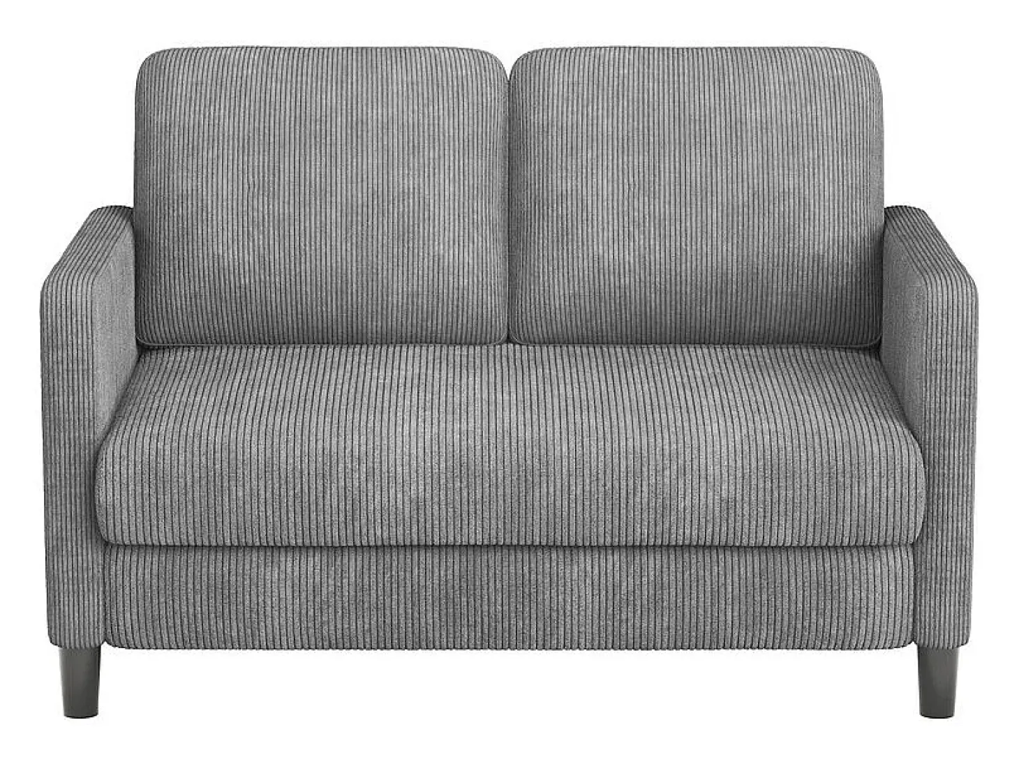 Sofá de 2 lugares confortável em veludo canelado Cinza - 58cm profundidade do assento - carga máxima 300kg - 129x78x89cm